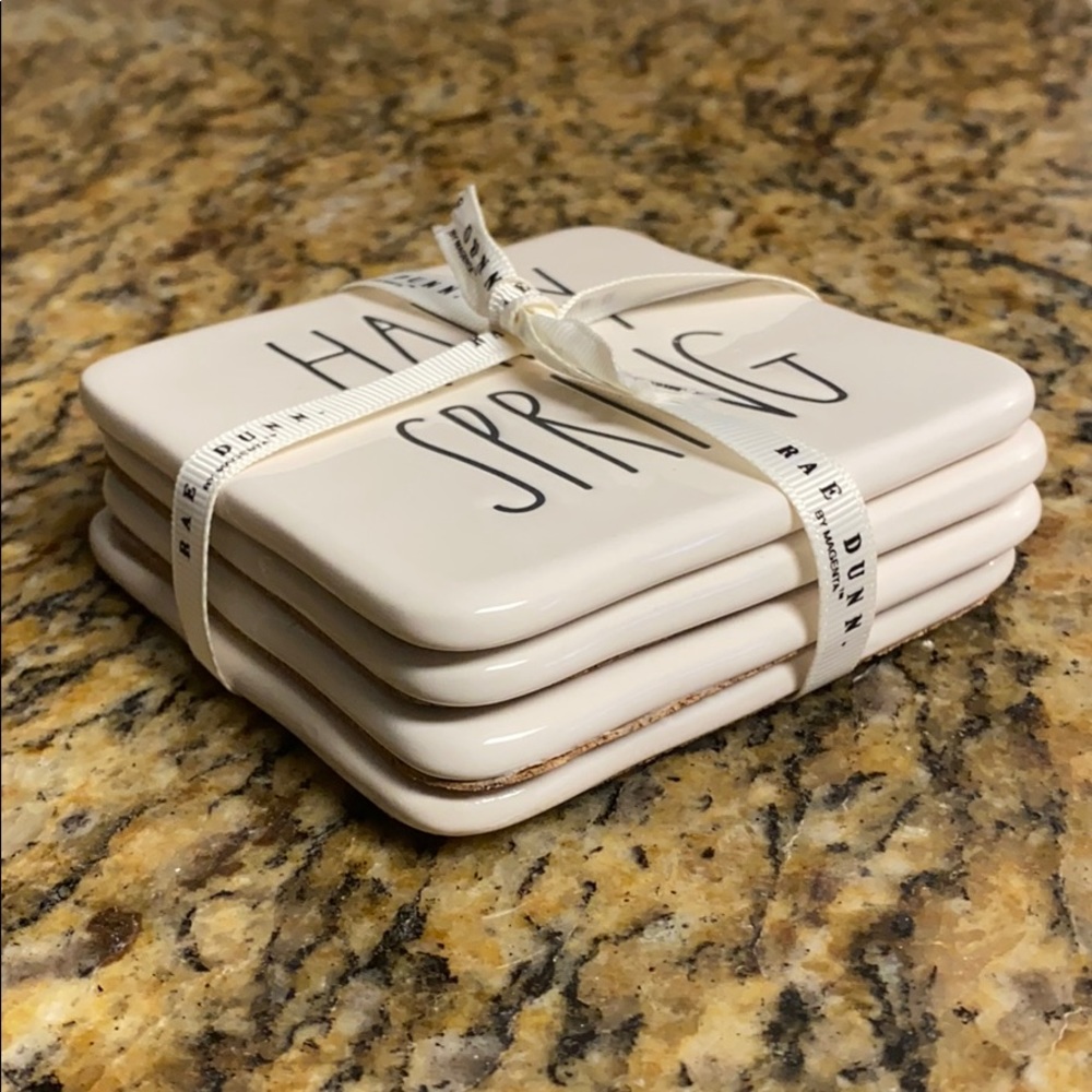 Rae Dunn Happy Spring Coaster Set - Picture 2 of 3